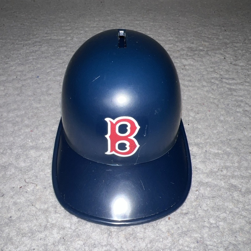 VTG Boston Red Sox Mini Batting Helmet Coin Bank Blue Plastic Souvenir 70's
